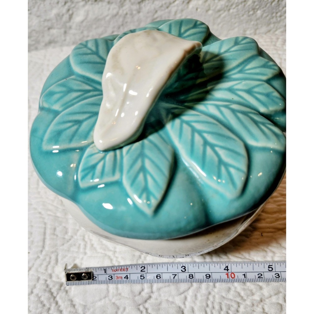 Vintage Hoenig Of Calif Turquoise Ceramic Pottery Apple dip bowl - Picture 6 of 6
